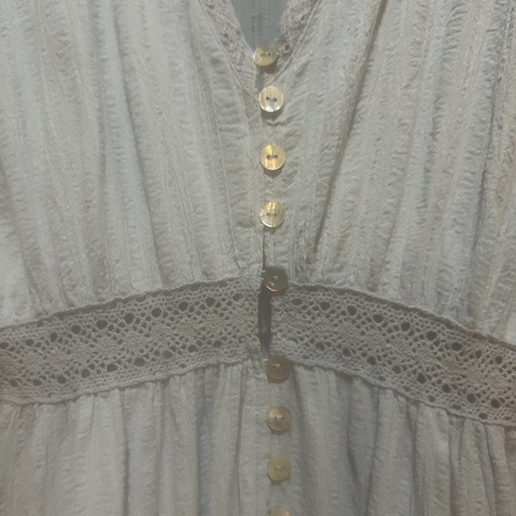 Pol Dress Size Small Blue Maxi Ruffle Tier Deep V Cottagecore Country Prairie - Picture 4 of 10